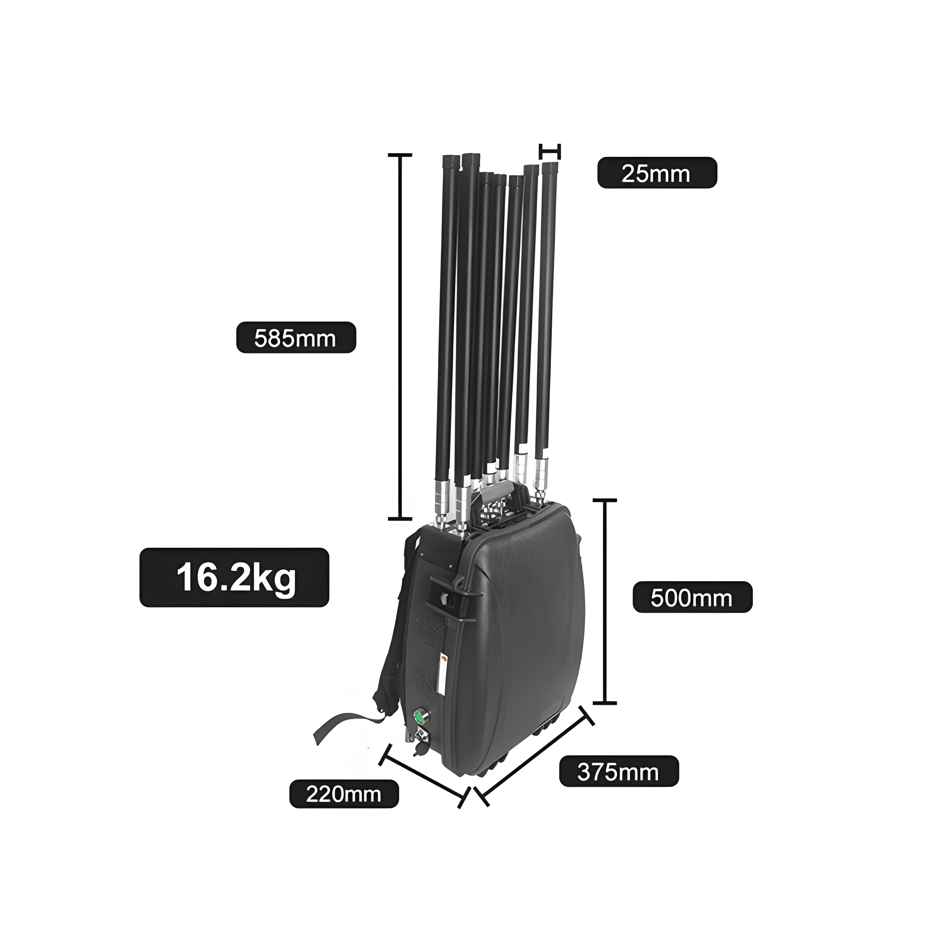 8 frequency Backpack fpv jammer Anti-drone jammer anti fpv backpack jammer 